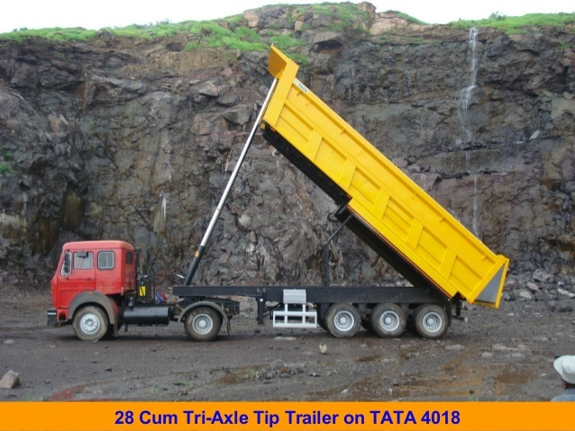 Tip Trailer - High-grade Steel, Customizable Length | Hydraulic Tipping Trailer For 35 Ton Max Load, Heavy Duty Reinforced Structure For Loose Material Transport