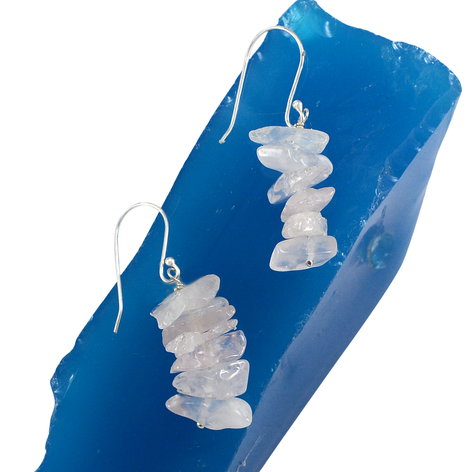 Rose Quartz Silver Earring Pg-133398 Gender: Women