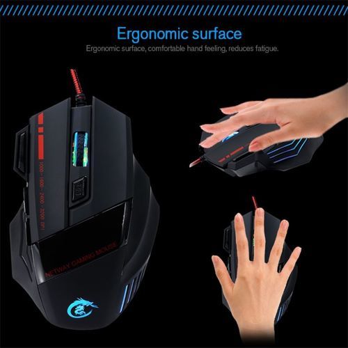 A907 Professional Wired Gaming Mouse 7-key Colorful Glowing 5500dpi Adjustable 1200 / 1600 / 2400 / 3200/5500dpi.