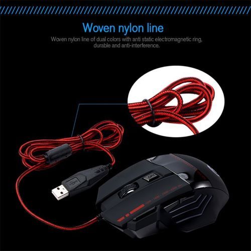 A907 Professional Wired Gaming Mouse 7-key Colorful Glowing 5500dpi Adjustable 1200 / 1600 / 2400 / 3200/5500dpi.