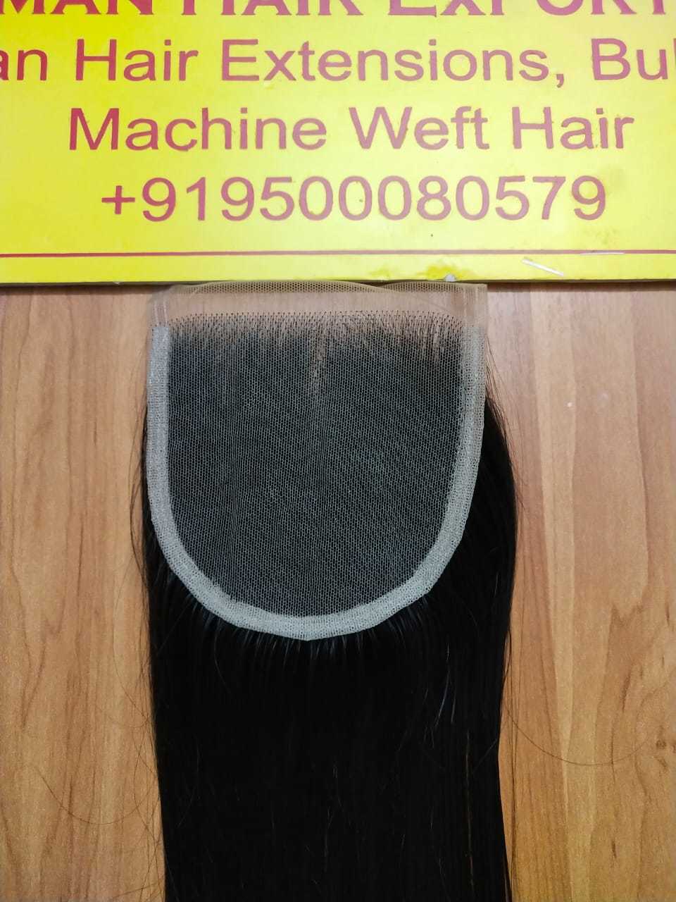 Closure Straight Back Side Hair - 254-609.6 Mm, Black Indian Human Hair | Natural Color, Silky Smooth Texture, No Chemical Processing, 3-year Warranty