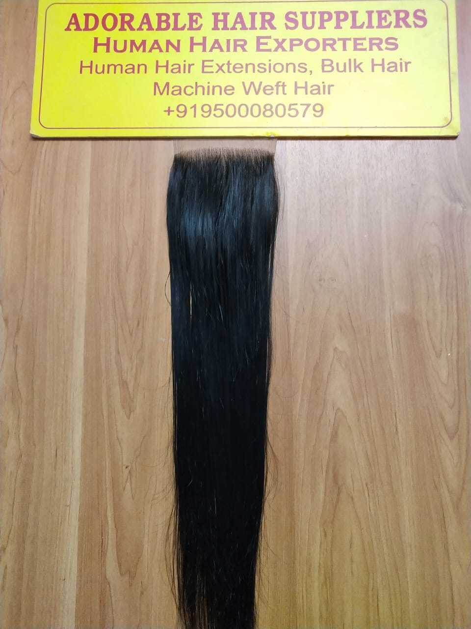 Closure Straight Back Side Hair - 254-609.6 Mm, Black Indian Human Hair | Natural Color, Silky Smooth Texture, No Chemical Processing, 3-year Warranty