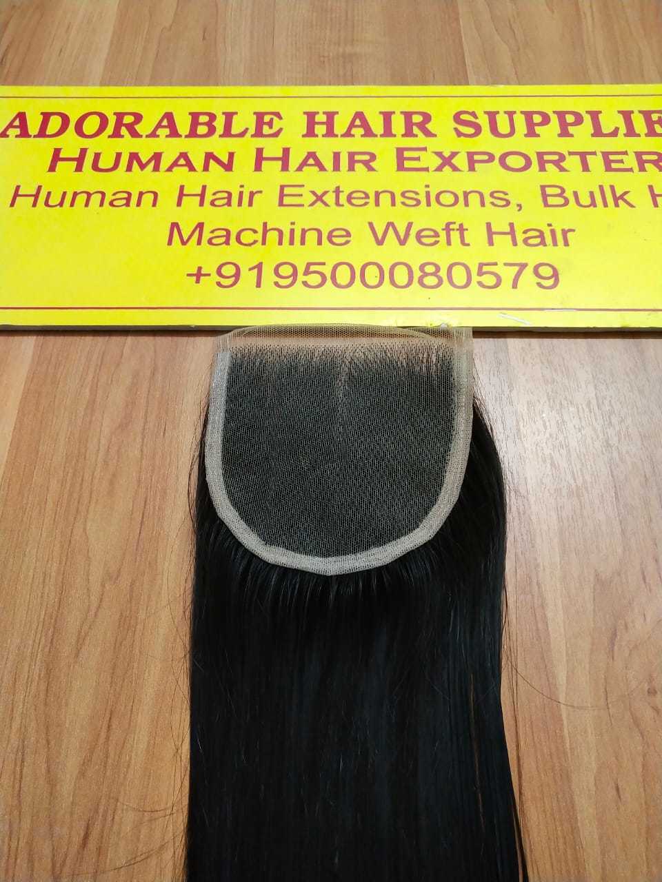 Closure Straight Back Side Hair - 254-609.6 Mm, Black Indian Human Hair | Natural Color, Silky Smooth Texture, No Chemical Processing, 3-year Warranty