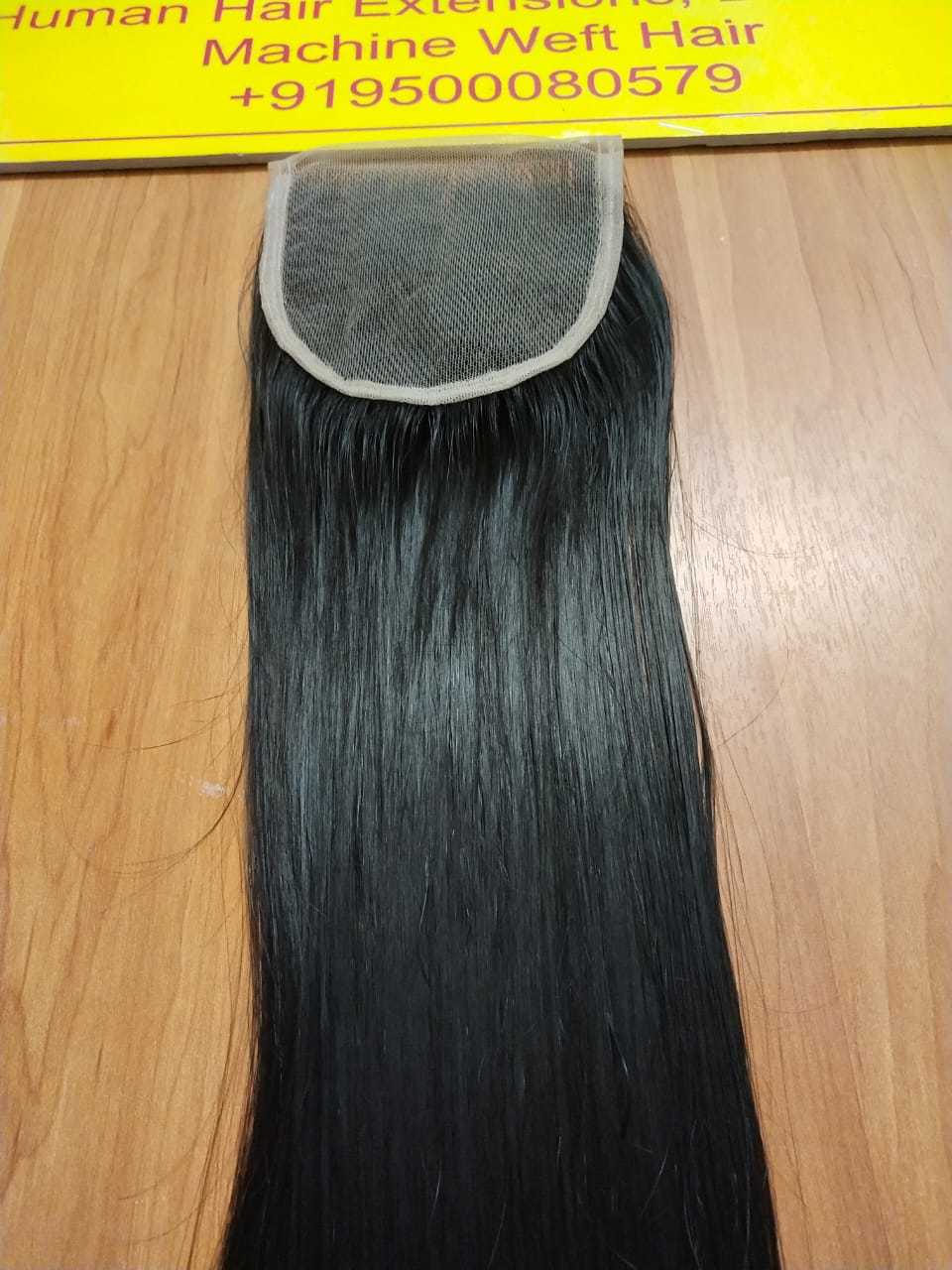 Closure Straight Back Side Hair - 254-609.6 Mm, Black Indian Human Hair | Natural Color, Silky Smooth Texture, No Chemical Processing, 3-year Warranty