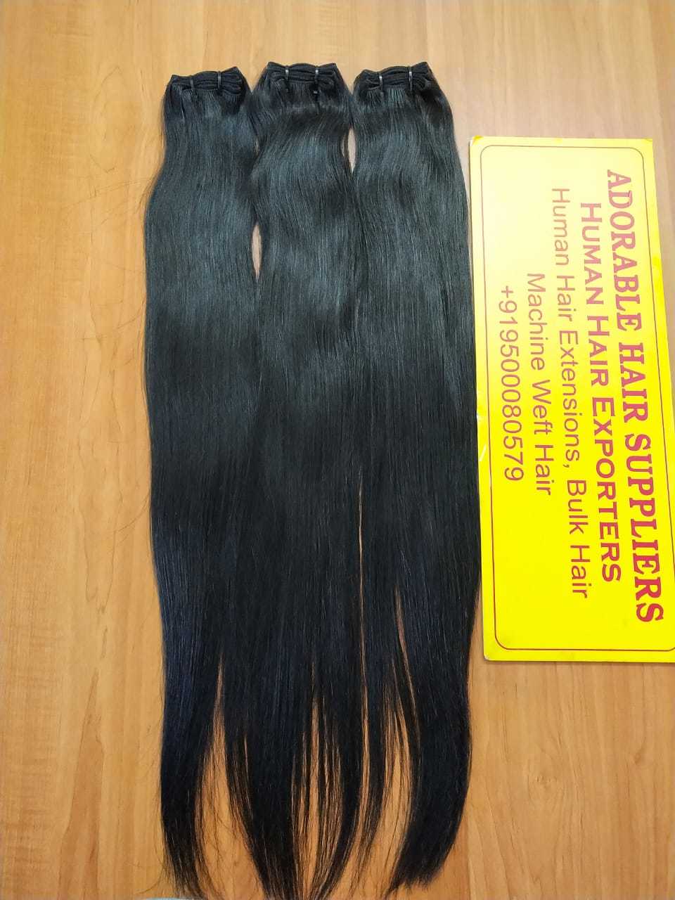 Indian Hair Extensions - Human Hair , Clip-in Straight , Black Color | Adds Instant Length, Volume, Curling & Easy Washing