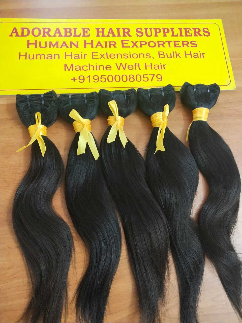 Indian Hair Extensions - Human Hair , Clip-in Straight , Black Color | Adds Instant Length, Volume, Curling & Easy Washing