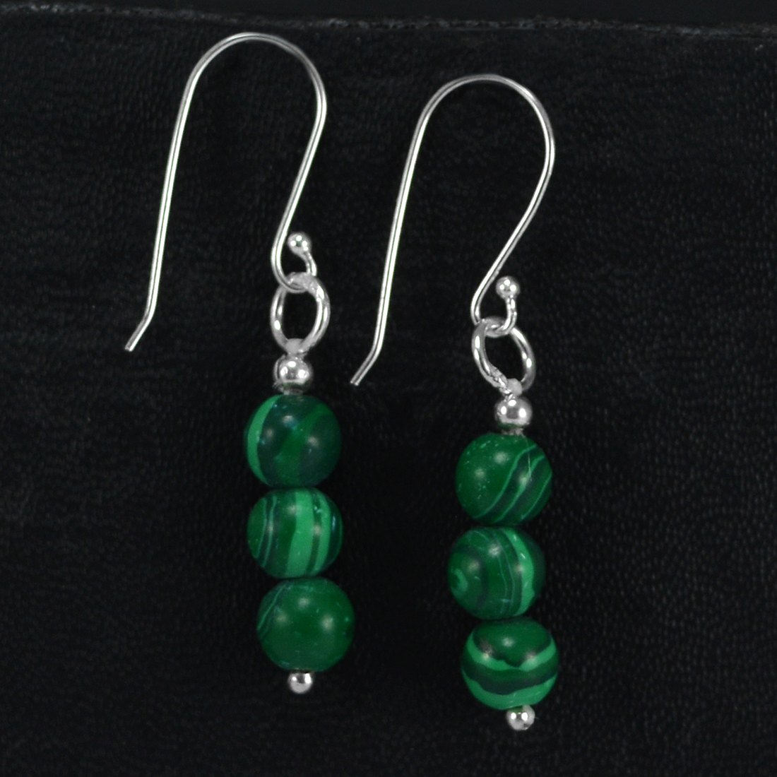Malachite Gemstone Silver Earring Pg-155762 Gender: Women
