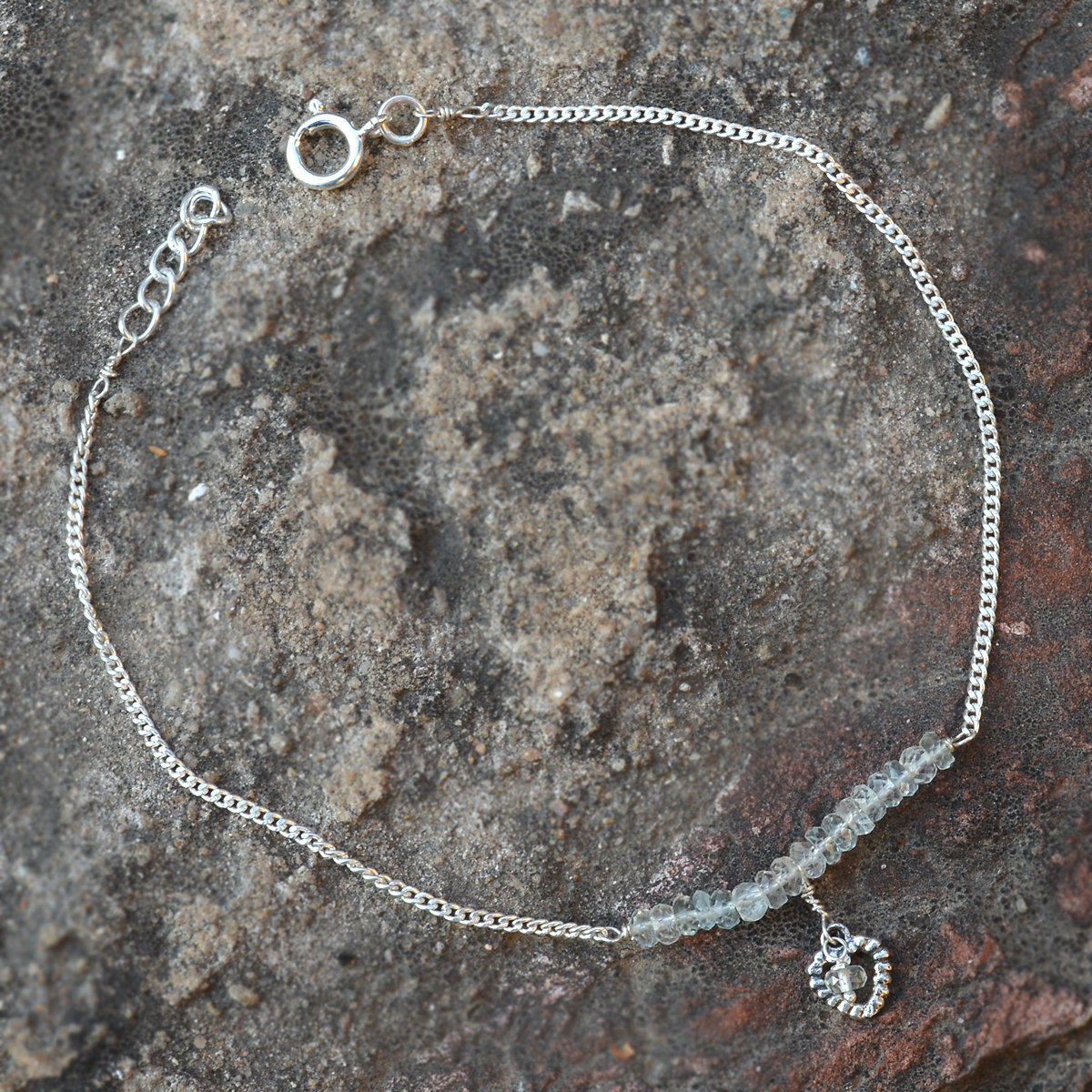 Crystal Gemstone Silver Single Piece Anklet Pg-155789 Gender: Women