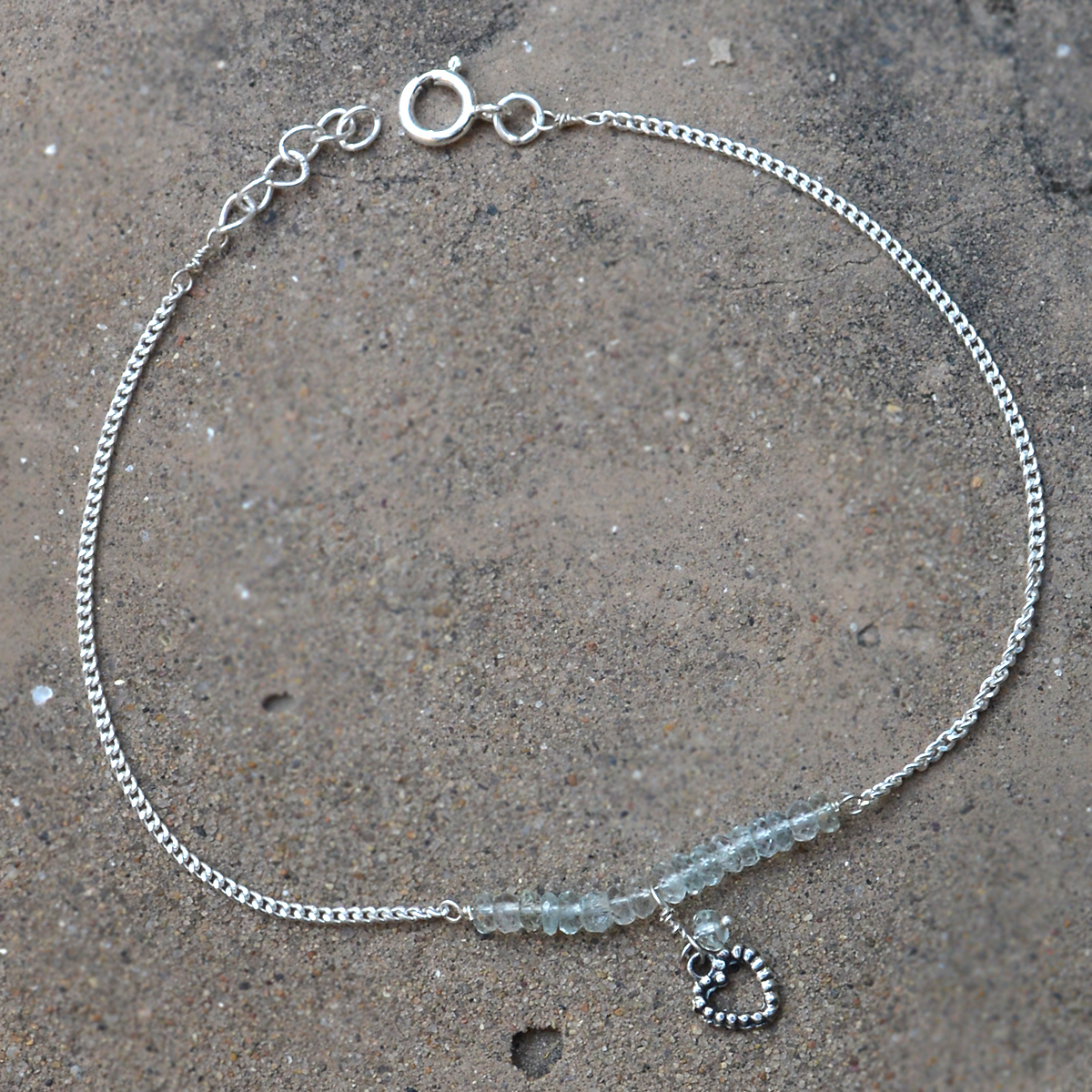 Crystal Gemstone Silver Single Piece Anklet Pg-155789 Gender: Women