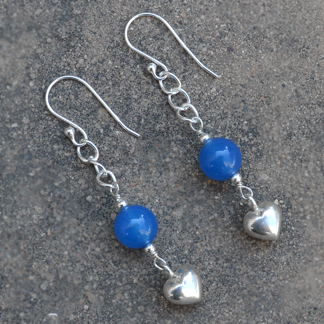 Blue Chalcedony Gemstone Silver Earring Pg-155813 Gender: Women