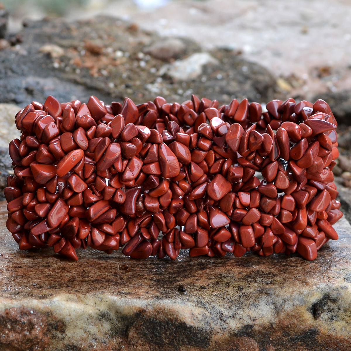 Red Jasper Gemstone Stretchable Bracelet Pg-155825 Weight: 6 Grams (G)
