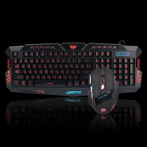 Abs J30 Backlit Mouse Keyboard Set English And Russian Design