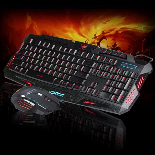 Abs J30 Backlit Mouse Keyboard Set English And Russian Design