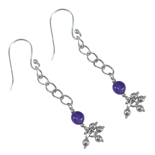 एमेथिस्ट जेमस्टोन 925 स्टर्लिंग सिल्वर ईयररिंग Pg-155829 लिंग: महिलाएं
