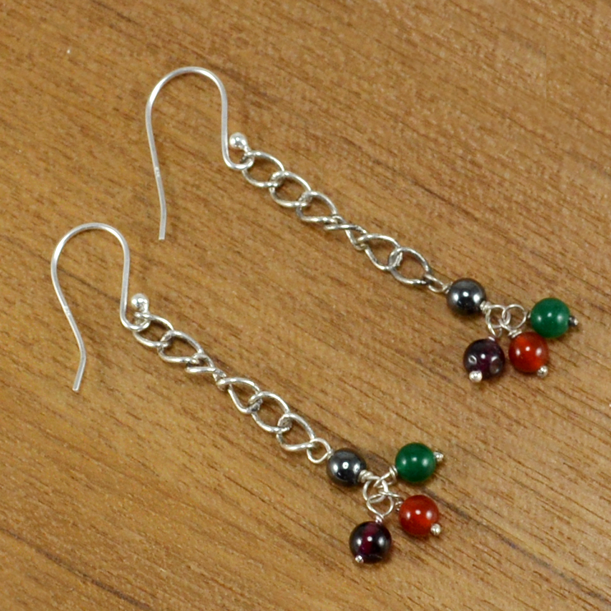 Multi Gemstone 925 Sterling Silver Earring Pg-155832 Gender: Women