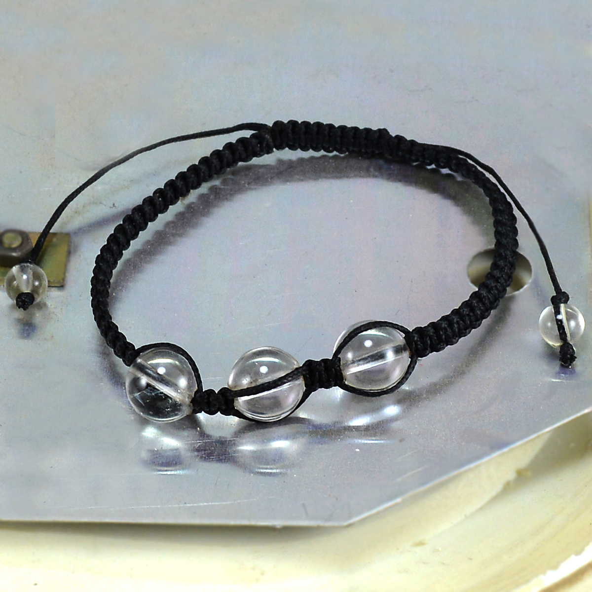 Crystal Quartz Gemstone Adjustable Bracelet Pg-155843