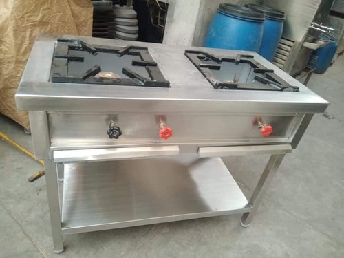 Two Burner Range - Stainless Steel, 36 x 24 x 36 inches | Natural Gas, 100 lbs, 1 Year Warranty, Two Control Knobs