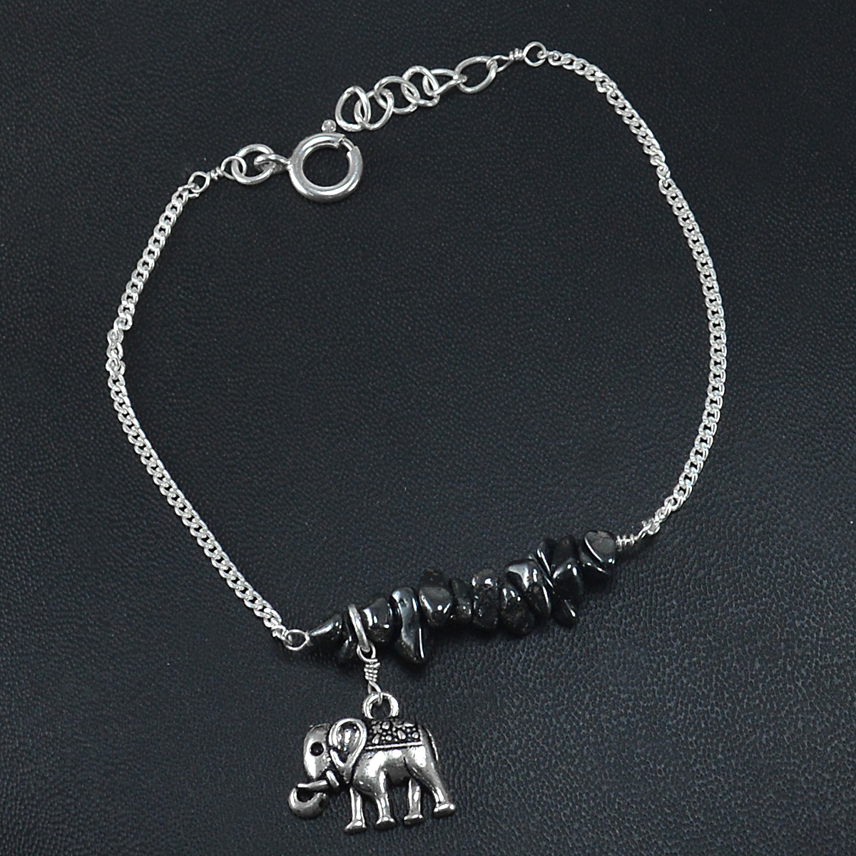 Hematite Gemstone 925 Sterling Silver Bracelet - Size 2.2x21 Cm | Women's Charm Bracelet For Engagement, Anniversary, Wedding, Gift, Party