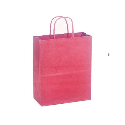 Plain Pink Paper Bag - Kraft Paper, Different Sizes Available - Customized Designs, Logo, Patterns, Plain Style