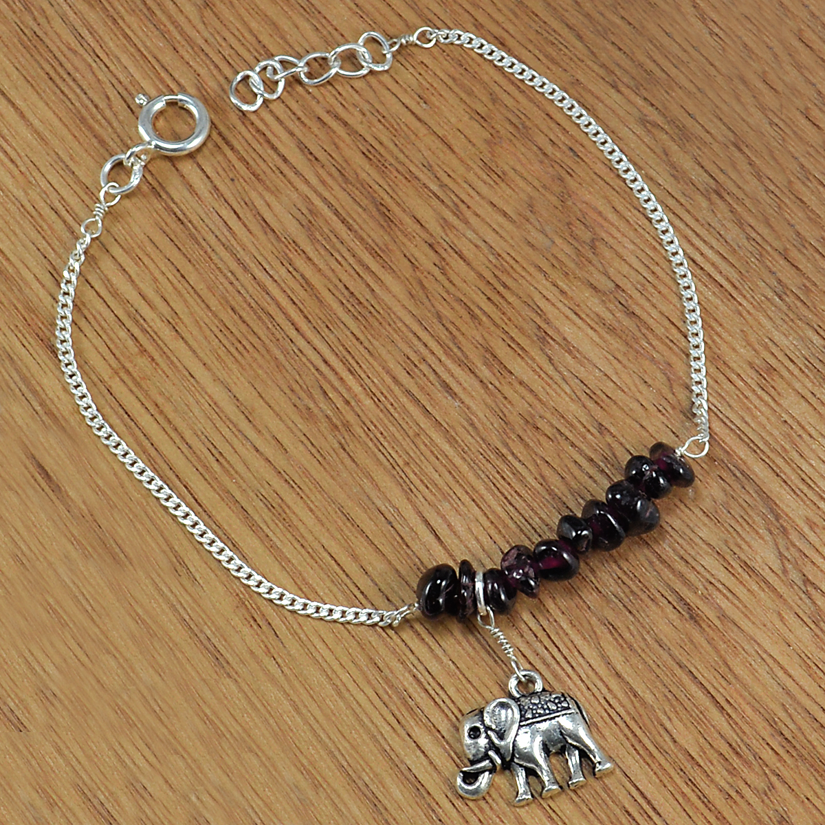 Garnet Gemstone Silver Bracelet Pg-155863 Gender: Women