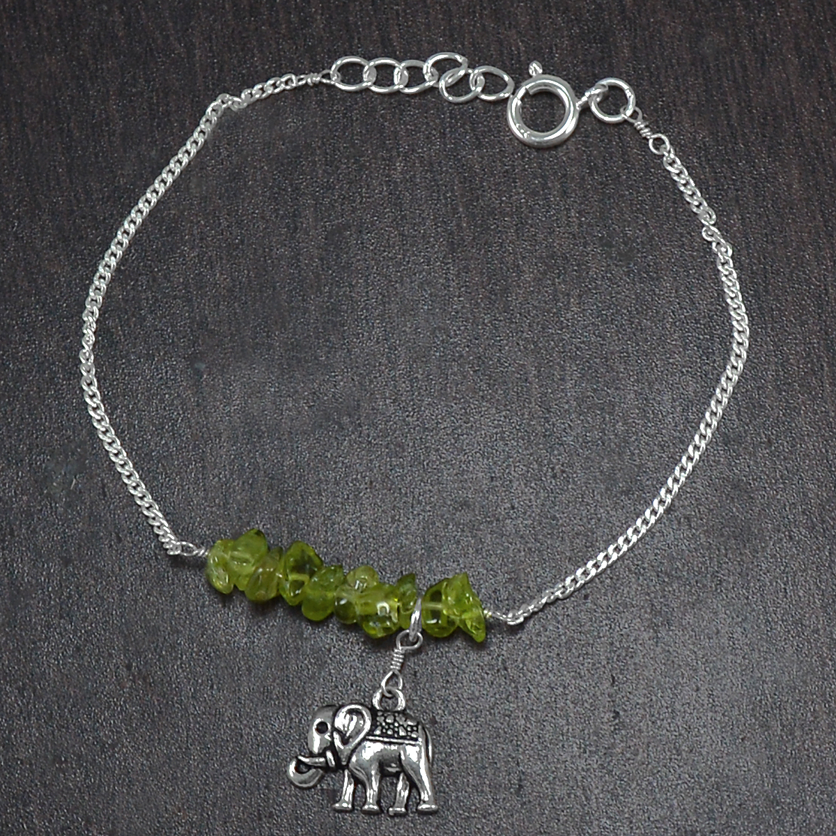 Peridot Gemstone Silver Bracelet Pg-155864 Gender: Women