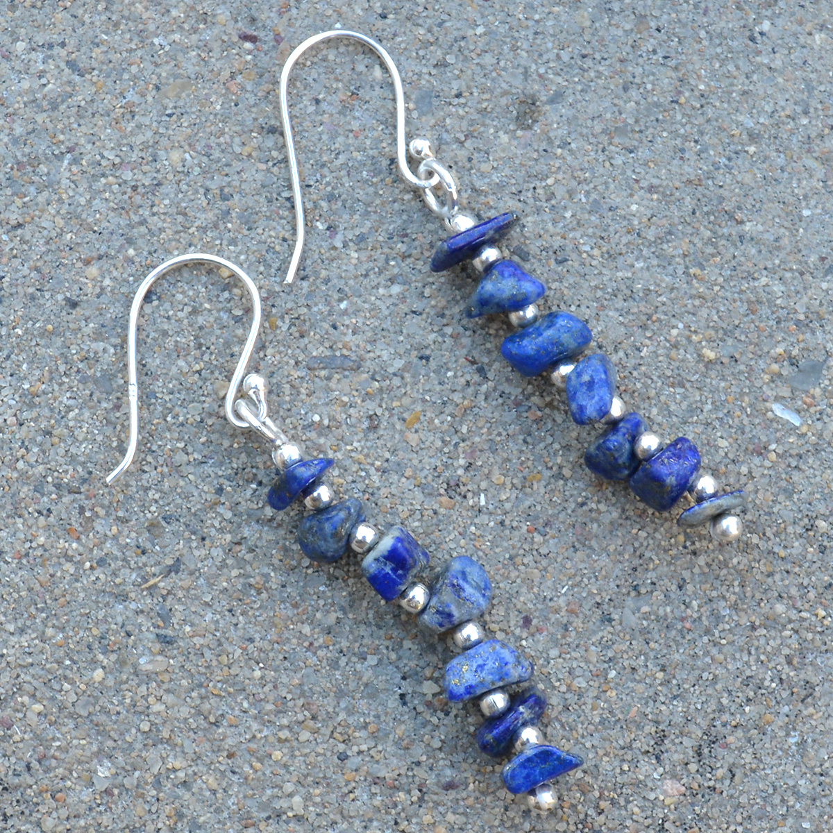 Lapis Lazuli Gemstone Silver Dangle Earring Pg-155879 Gender: Women
