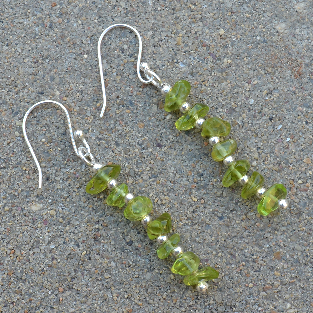 Peridot Gemstone Silver Dangle Earring Pg-155885 Gender: Women
