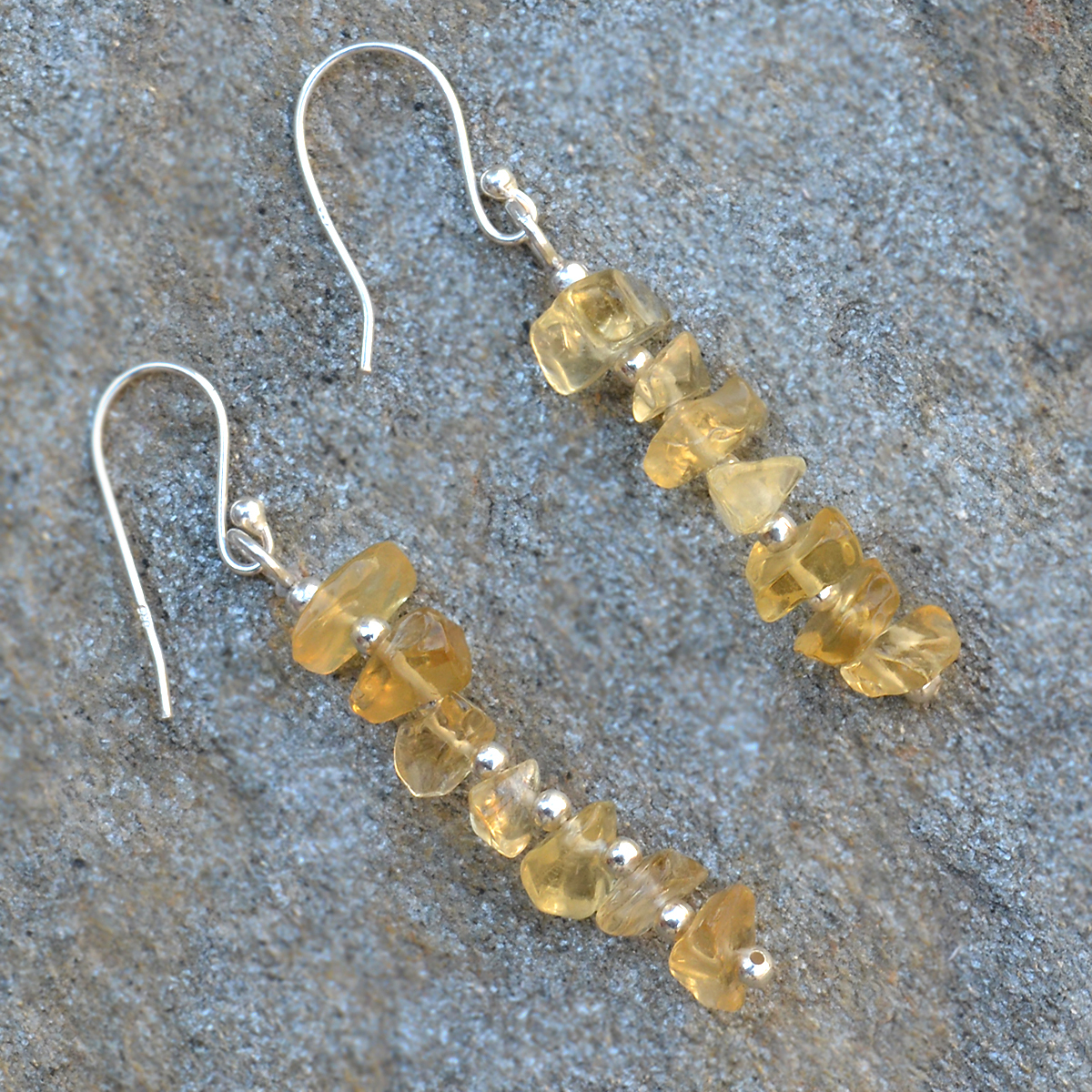 Citrine Gemstone Silver Dangle Earring Pg-155887 Gender: Women