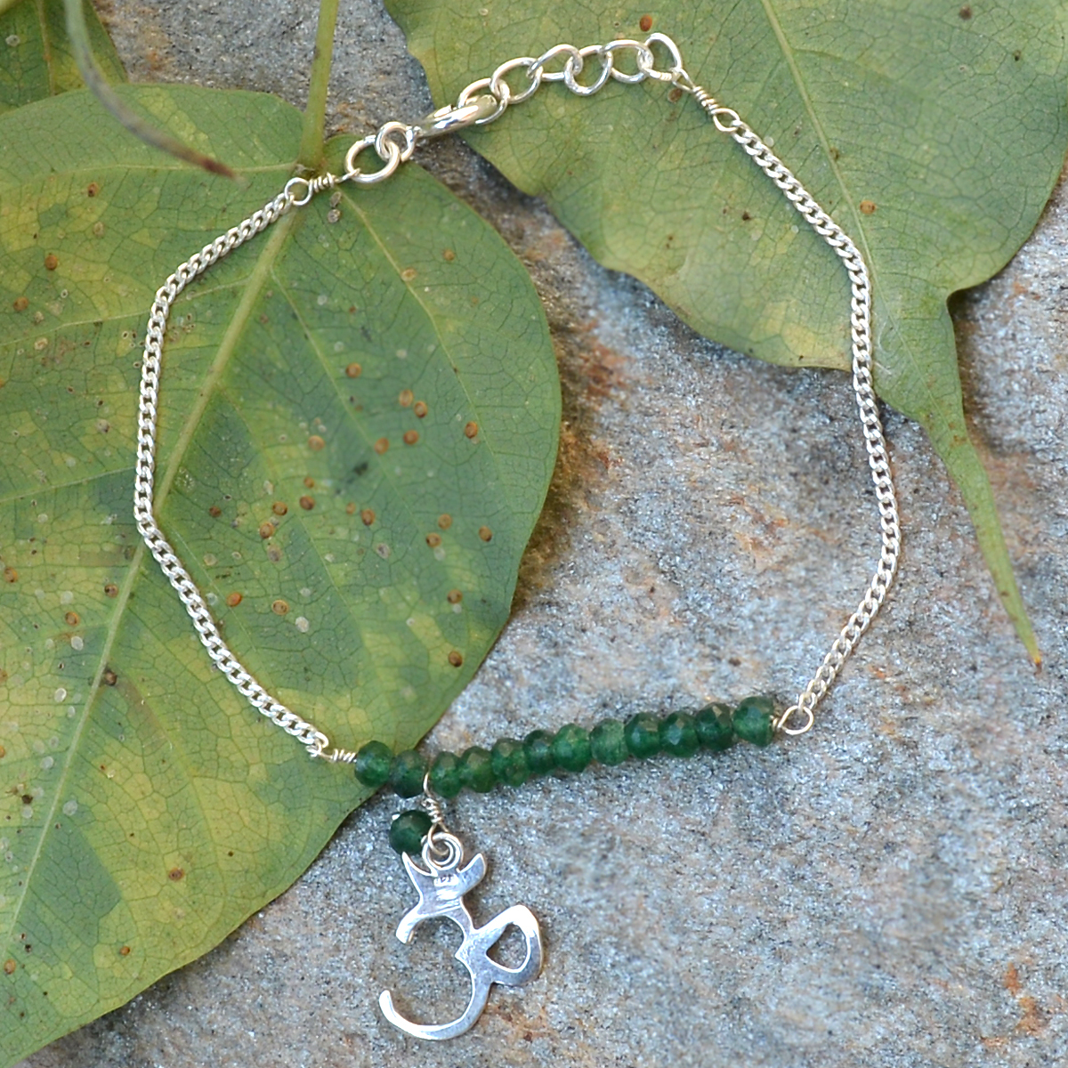 Green Aventurine Gemstone Silver Bracelet Pg-155891 Gender: Women
