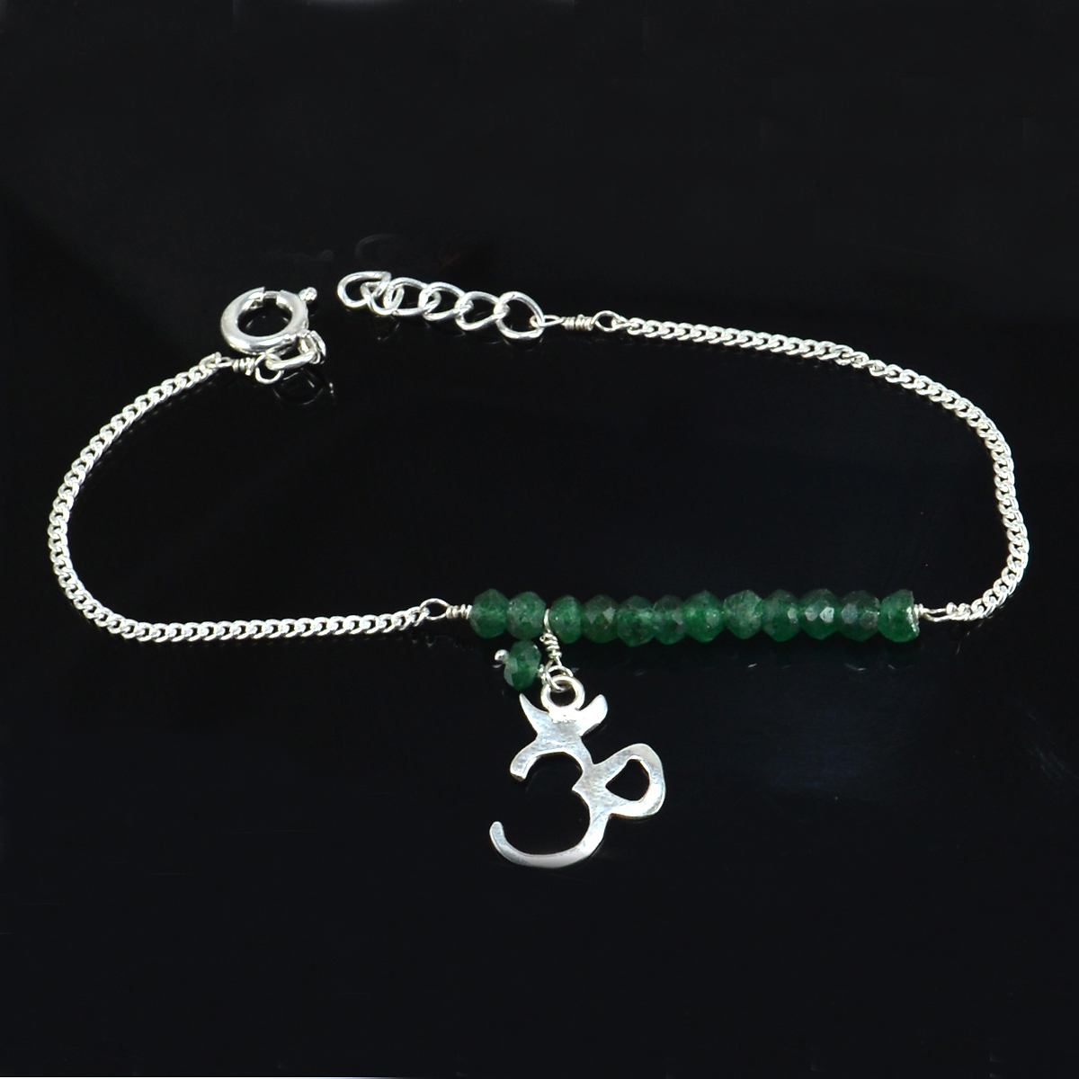 Green Aventurine Gemstone Silver Bracelet Pg-155891 Gender: Women