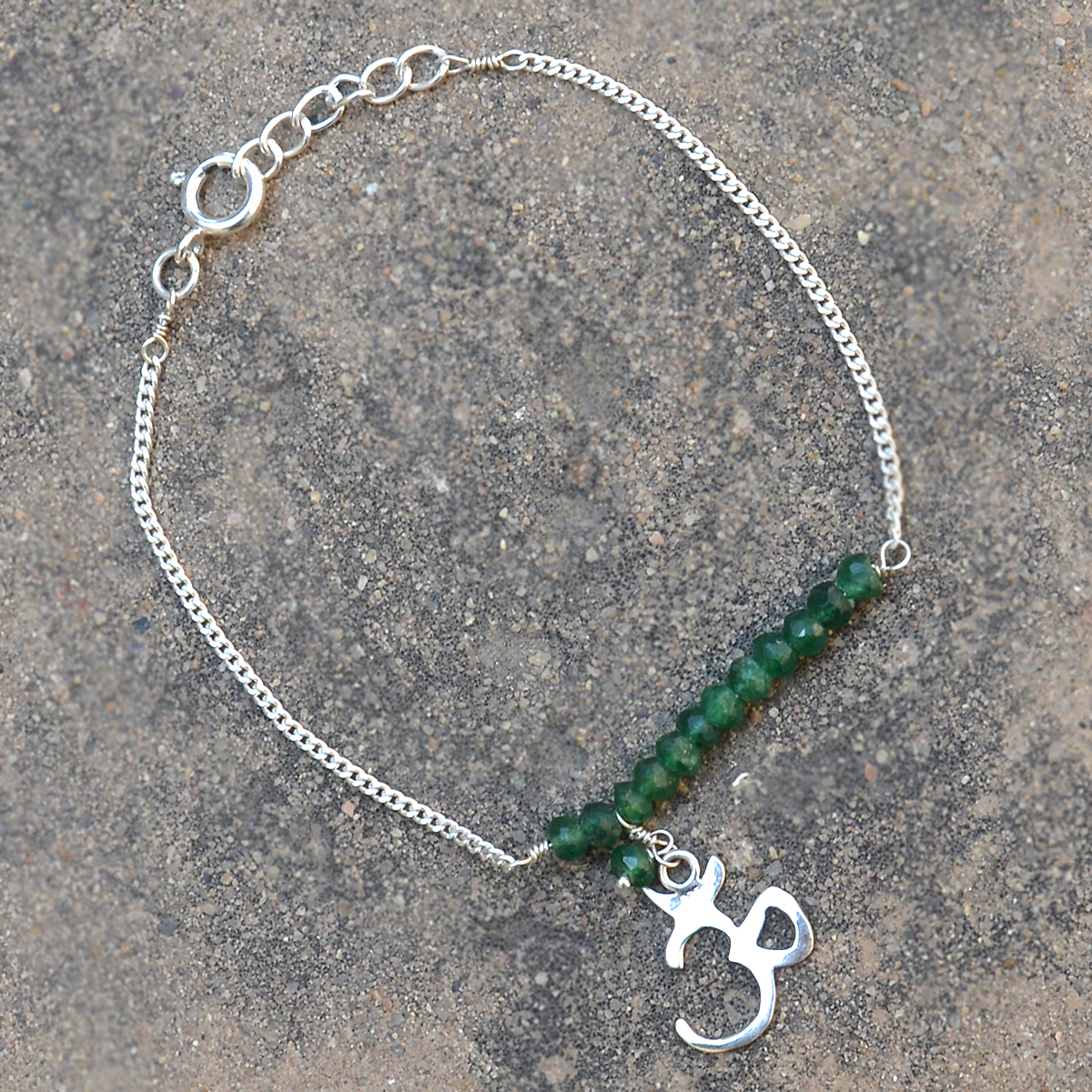 Green Aventurine Gemstone Silver Bracelet Pg-155891 Gender: Women