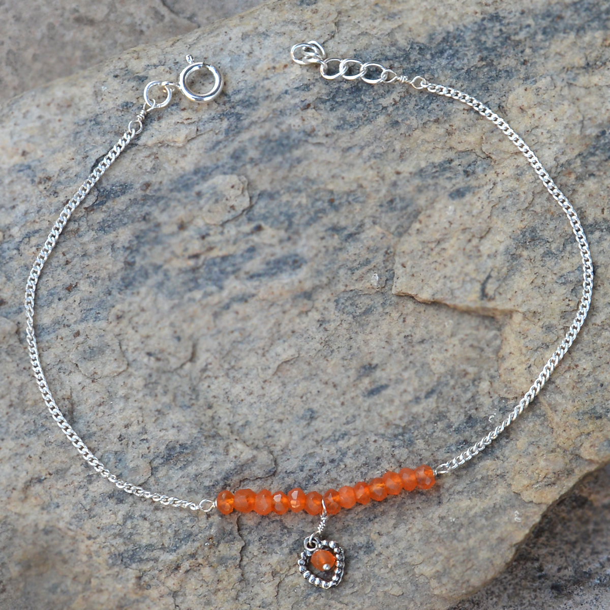 Carnelian Gemstone Silver New Bracelet Pg-155890 Gender: Women