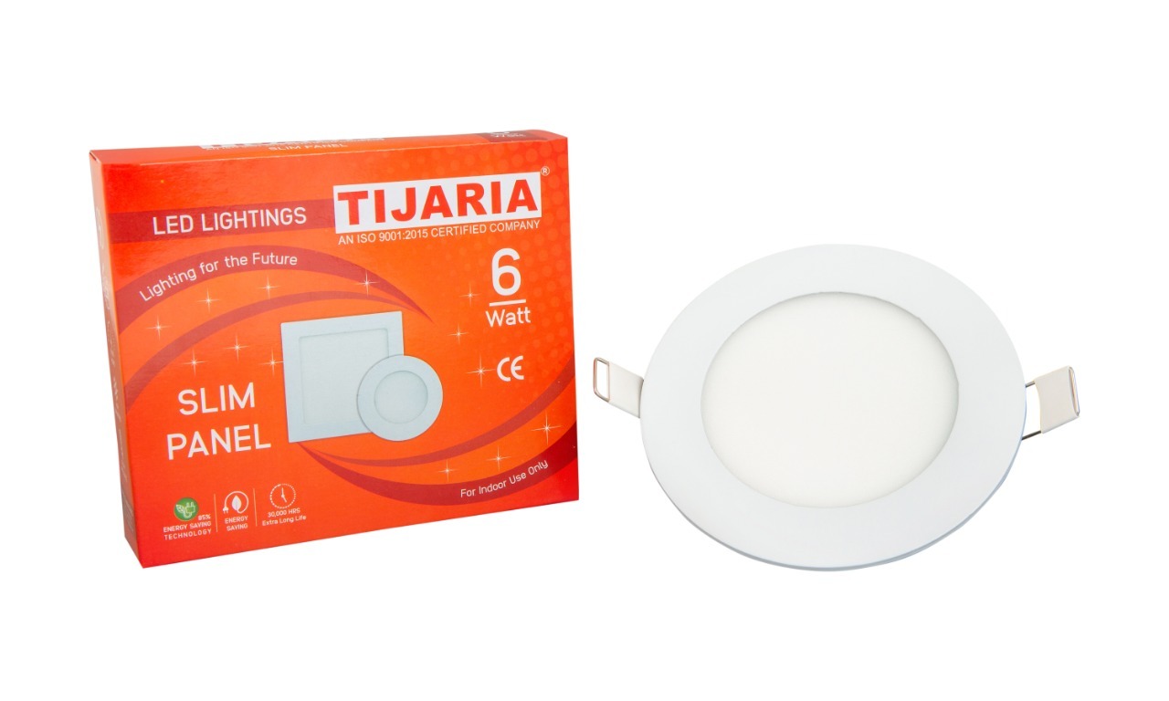 Tijaria Led Slim Panel - 12w Power Factor >0.9, Warm White & White Colors, 1 Year Warranty