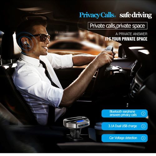 Plastic V6 Mp3 Player 3.1a Quick Usb Charger Fm Transmitter Bluetooth
