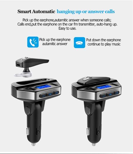 Plastic V6 Mp3 Player 3.1a Quick Usb Charger Fm Transmitter Bluetooth