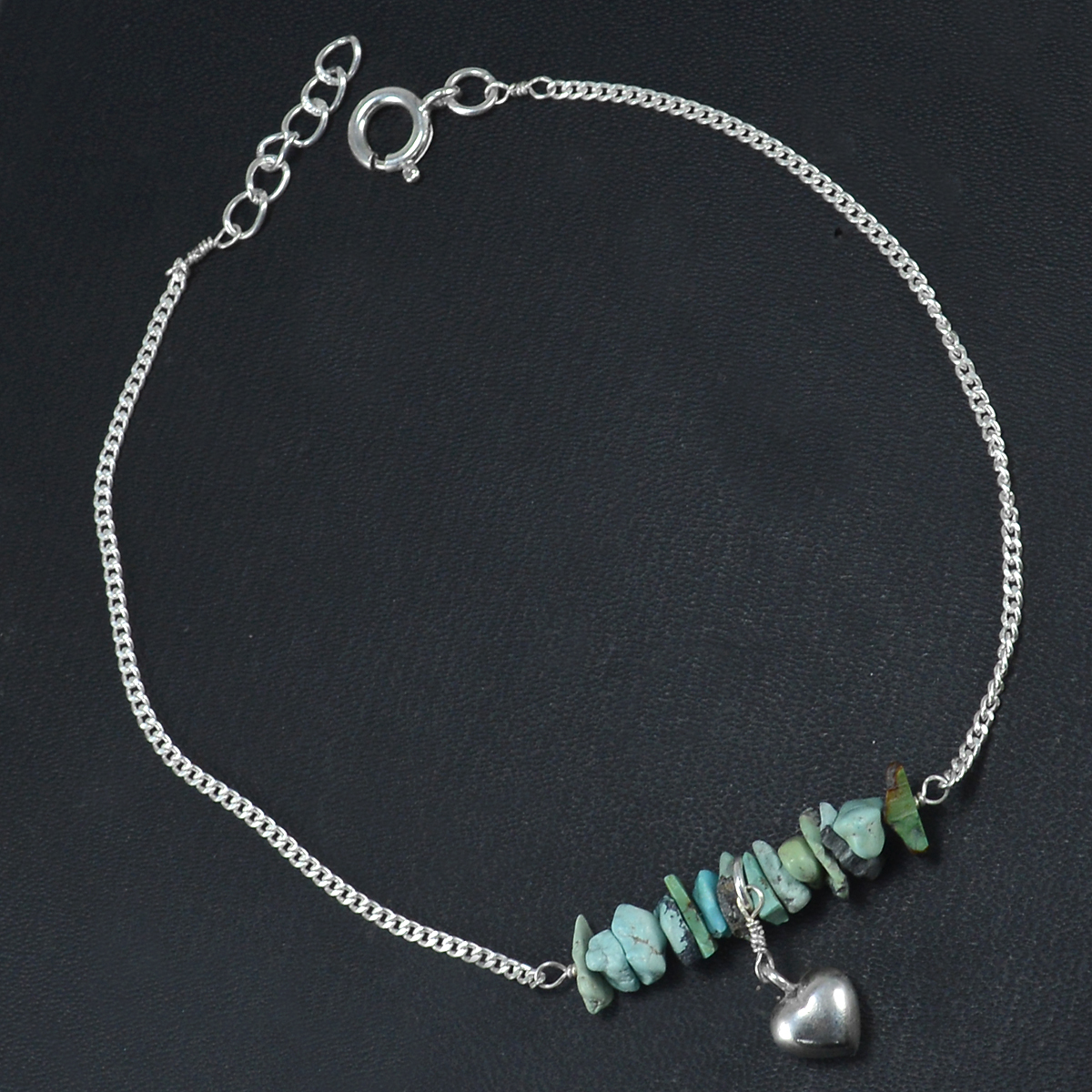 Turquoise Gemstone Silver Single Piece Anklet Pg-155867 Gender: Women