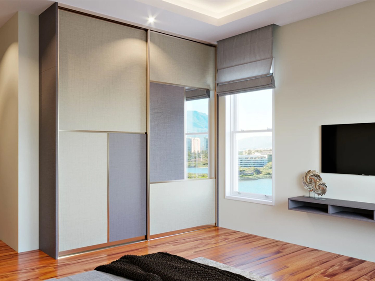 Sliding Wardrobe - Wood/glass, Variable Dimensions, White | Space Saving, Easy Install, Stylish Design, Durable Material, Termite Resistant, Smooth Sliding, Ample Storage