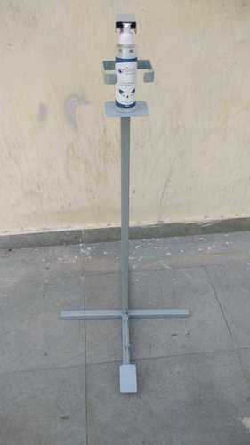 Hand Sanitizer Stand - Metal, 40 Inches Tall | Grey Powder Coated Finish, 1 Liter Capacity, 12x12 Inch Base, 5 lbs Weight