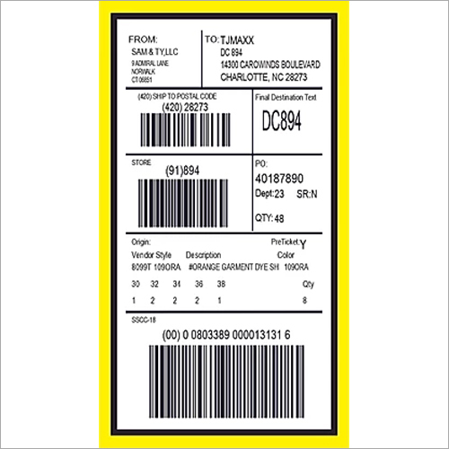 Direct Thermal Labels - Adhesive Sticker, Rectangle | White-yellow, Customizable Design With Pressure Sensitive Adhesive