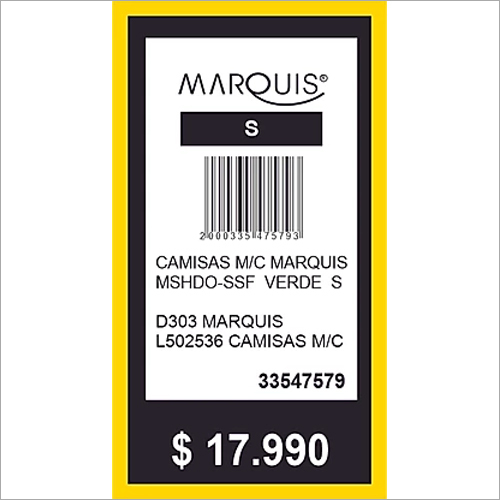 Direct Thermal Labels - Adhesive Sticker, Rectangle | White-yellow, Customizable Design With Pressure Sensitive Adhesive