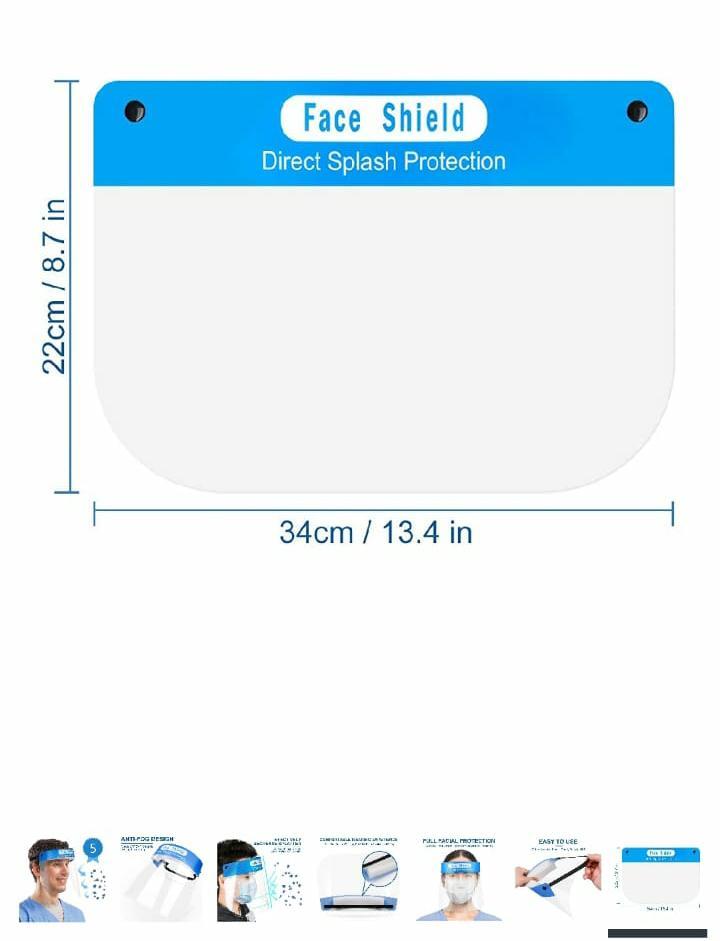 Face Shield - Polycell Material, 22x34 Centimeter Size | Sample Available, Fast Delivery, Payment Terms: Cash Advance & T/t