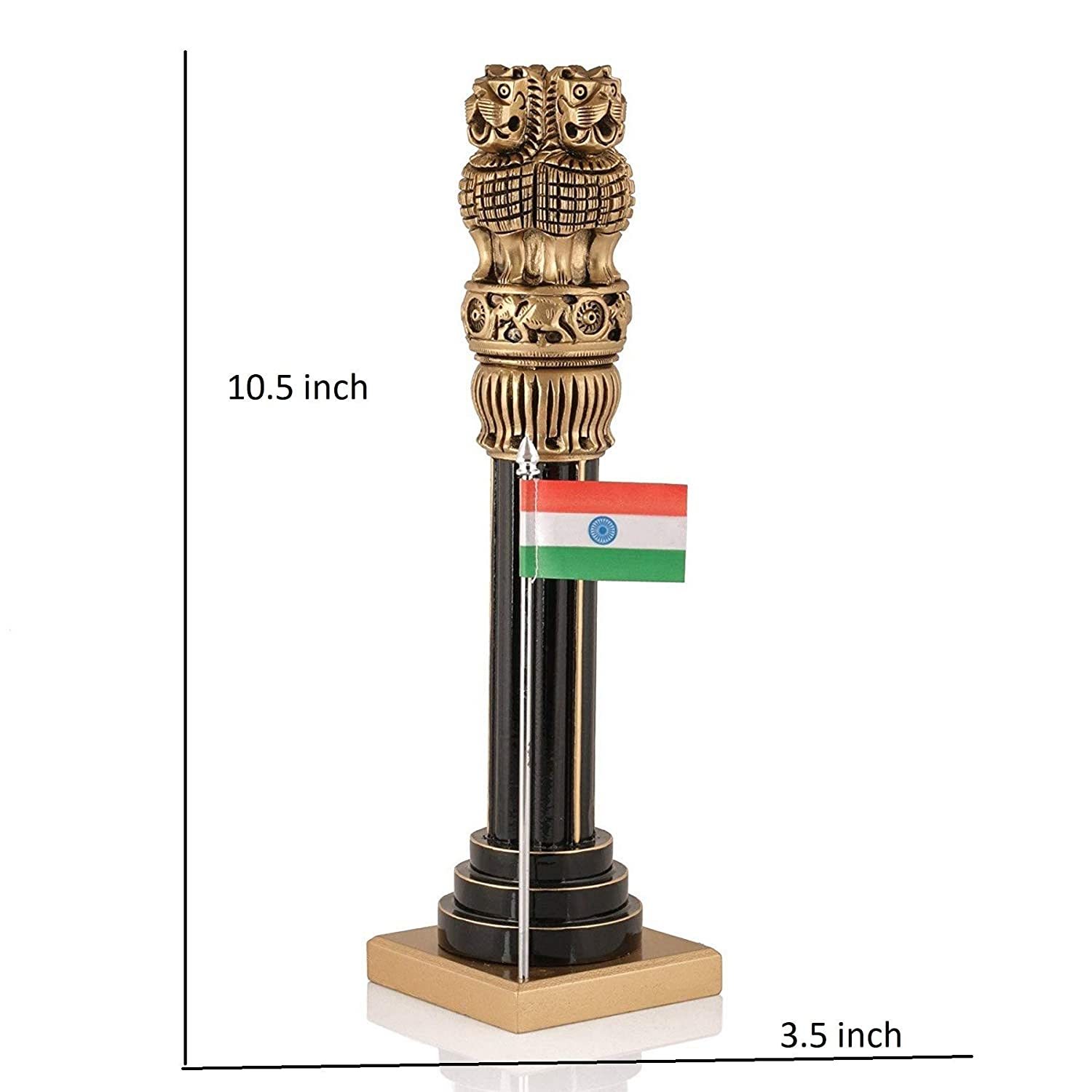 Wood Wooden Ashoka Pillar With Flag