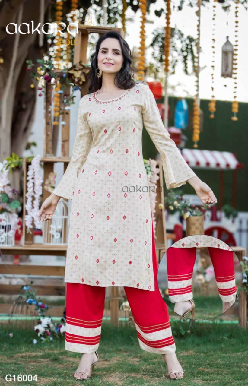 Spring Aakara Gold Vol-16 Pant Palazzo Kurtis Set