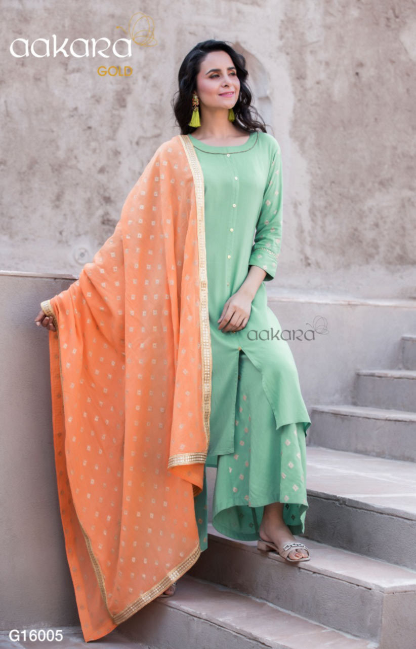 Spring Aakara Gold Vol-16 Pant Palazzo Kurtis Set