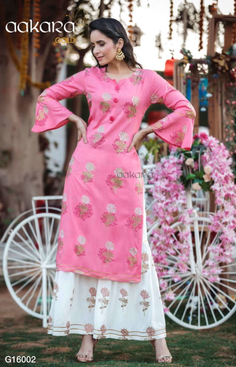Spring Aakara Gold Vol-16 Pant Palazzo Kurtis Set