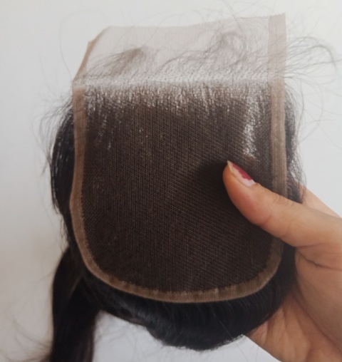 Natural Black Temple Wavy Lace Closure Hair