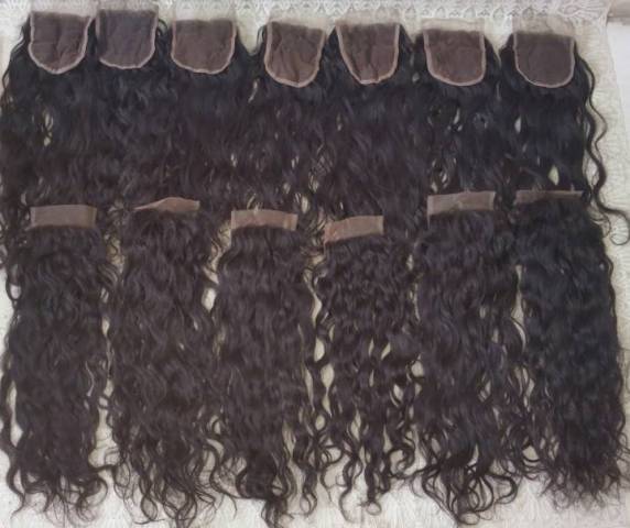 Natural Wavy Frontal Closure Hair Grade: Remy Hair