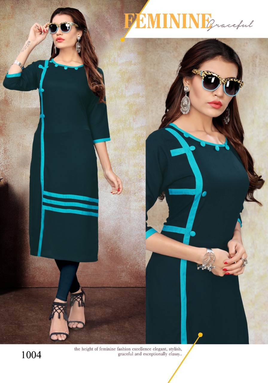 Aayna Vol-1 Plain Solid Rayon Long Kurtis - Size M(38), L(40), Xl(42) | Designed For Ladies, Suitable For Summer, Winter, Rainy, Spring