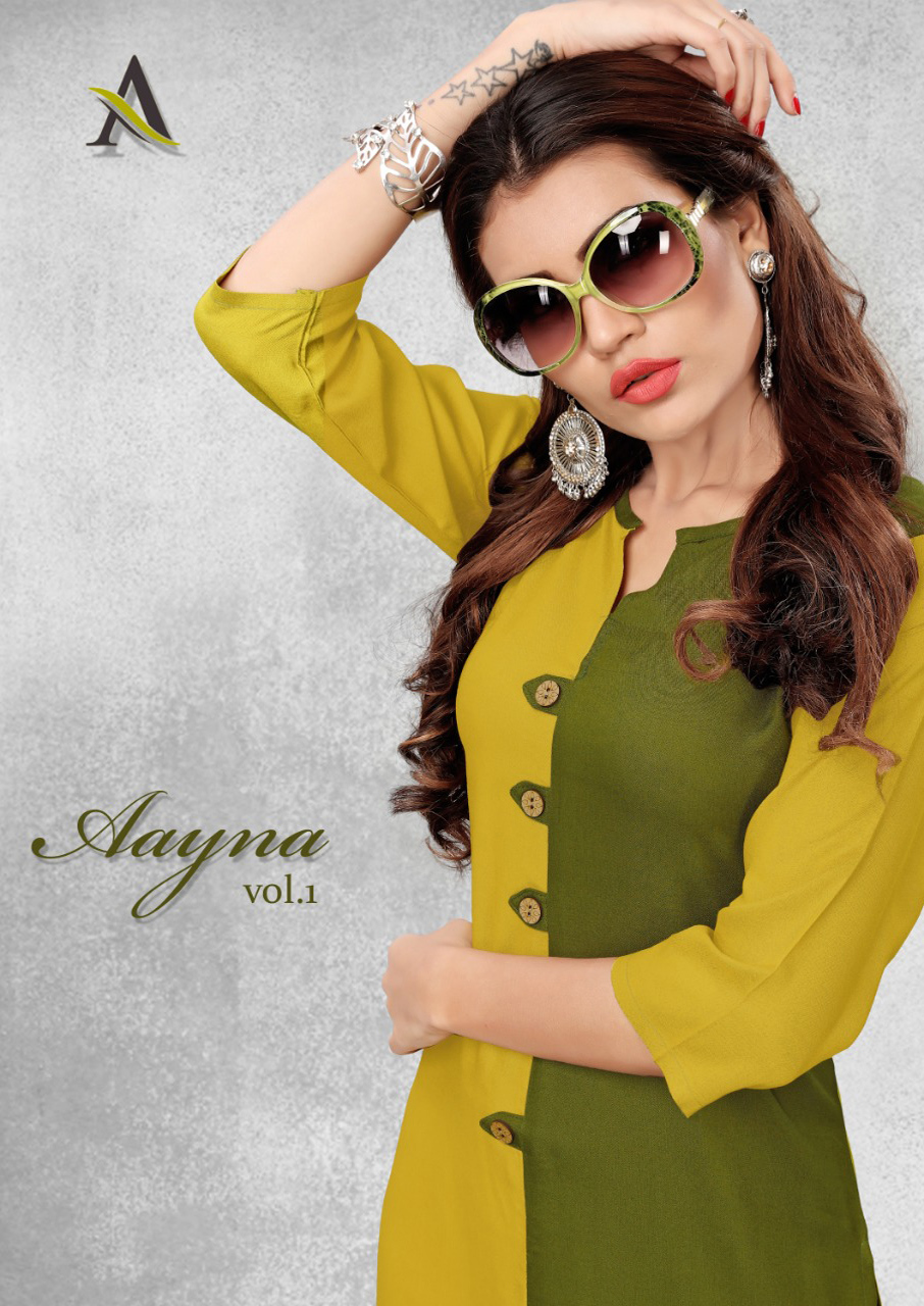 Aayna Vol-1 Plain Solid Rayon Long Kurtis - Size M(38), L(40), Xl(42) | Designed For Ladies, Suitable For Summer, Winter, Rainy, Spring