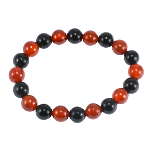 ब्लैक एंड रेड ओनिक्स बीड ब्रेसलेट Pg-156001 लिंग: यूनिसेक्स